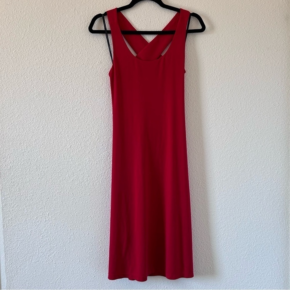 Calvin Klein Women’s Dress 2 Halter Neck Low Back Red Stretchy Date Party Summer